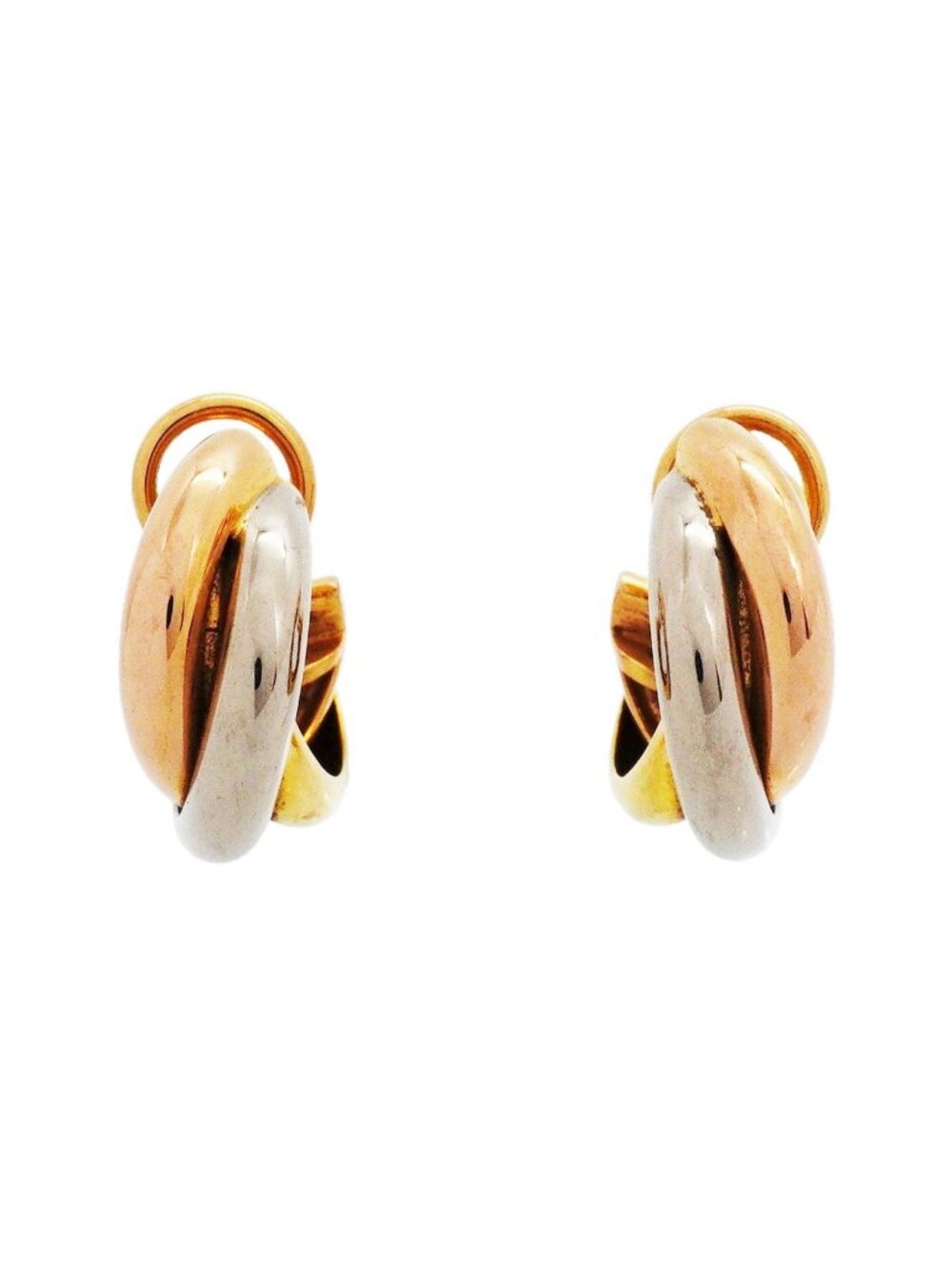 Cartier Earrings Trinity 18k Yellow Gold 18k White Pink